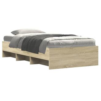 Berkfield Home Durable Bed Frame without Mattress Sonoma Oak 100x200 cm Engineer in Light Oak