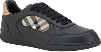 Burberry Mens Black Calf Leather Bos Taurus Low Top Sneakers