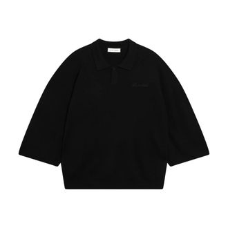 Fear of God Polo Shirts, male, Black, Size: XL Signature 3/4 Sleeve 90s Knit Polo
