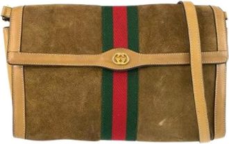 Gucci Pre-owned Cross Body Bags, female, Brown, Size: ONE SIZE Pre-owned Old Sheline Line Leather Shoulder Bag