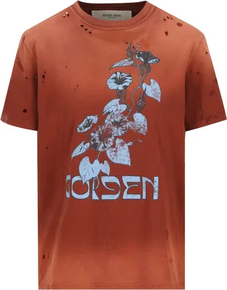 Golden Goose Red Vintage Graphic Cotton T-Shirt