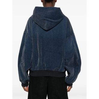 Alexander Wang Logo-embroidered Hooded Denim Jacket