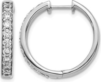 Diamond2Deal 14k Gold 1 Ct Lab Grown Diamond Hinged Hoop Earrings