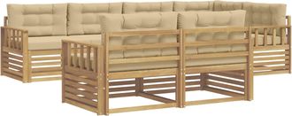 vidaXL Conjunto De Sof&aacute;s De Exterior 7 Uds. Y Beige Poli&eacute;ster Vidaxl