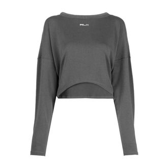 Ralph Lauren Tops, Dames, Grijs, L, Katoen, Long Sleeve Sweatshirt