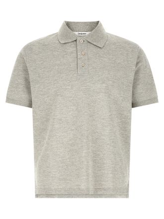 Saint Laurent Gray Cotton Polo Mens Shirt