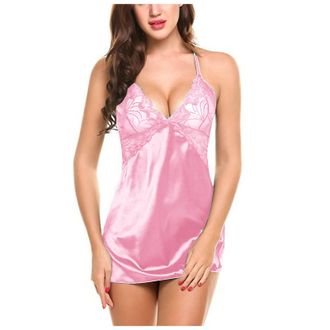 Generic Sexy Lingerie for Women Naughty Womens Baby Dolls Lingerie Plus Size Lingerie UK Size 26-28 Satin Sleepwear Women Ladies Nightwear Nightdress Sexy Lin