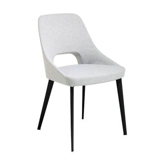 Angel Cerd&aacute; Grey Fabric Dining Chair with Black Stainless Steel