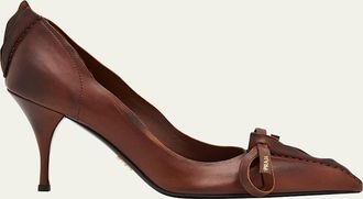 Prada Leather Bow Pumps