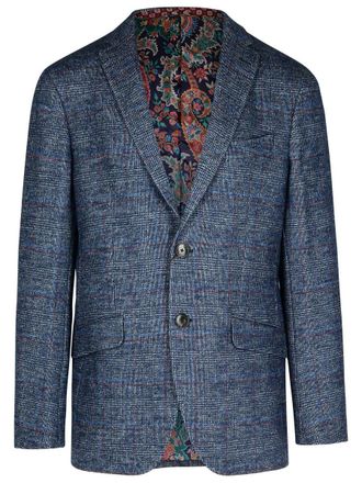 Etro Roma Blue Wool Blend Blazer