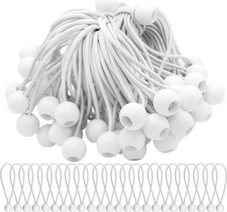Elle Paquete De 75 Cuerdas El&aacute;sticas Tipo Bungee, De 150 Mm De Largo Y 300 Mm De Longitud De Expansi&oacute;n, Con Bolas De 2 Cm, Para Lonas, Tiendas De Campa&ntilde;a Y
