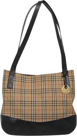 Burberry Pre-owned Tote Bags, female, Beige, Size: ONE SIZE Pre-owned Vintage Check Tote Bag