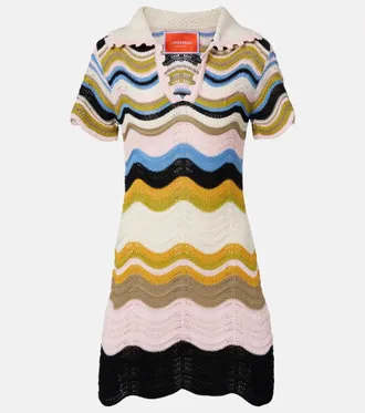La DoubleJ Chevron crochet cotton polo dress