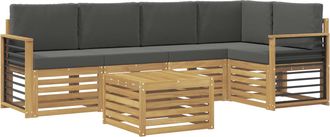 vidaXL Conjunto De Sof&aacute;s De Exterior 6 Uds. Blanco Y Antracita Vidaxl
