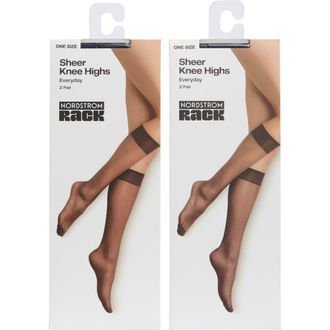 Nordstrom Rack Everyday Sheer 2-Pack Knee High Socks in Navy at Nordstrom Rack