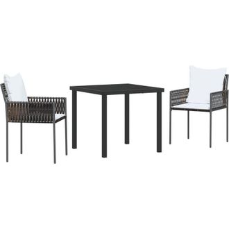 vidaXL Vidaxl - Conjunto De Comedor De Jard&iacute;n 3 Pcs Marr&oacute;n Polirat&aacute;n