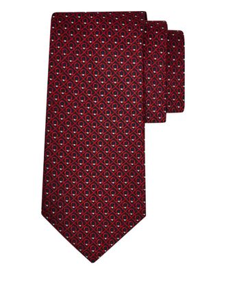 Ferragamo Cravatta con logo Gancini jacquard - Rosso