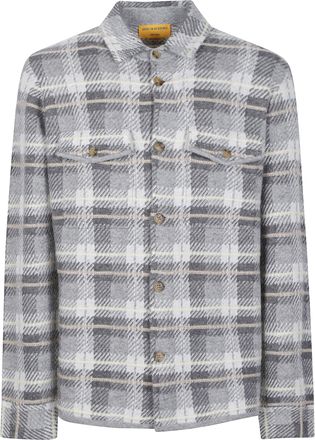 Guest In Residence Plaid Wooden Buttons Cashmere Work Shirt Jacket