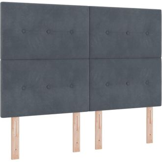 vidaXL Cabecero Con Luces De Tiras Led Ajustable Gris 80 Cm Terciopelo Vidaxl