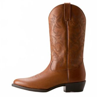 Ariat Mens Heritage R Toe Western Boot In Cognac