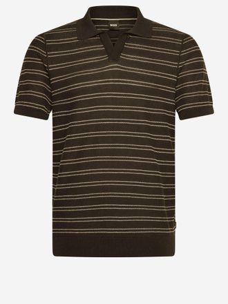 HUGO BOSS gestreiftes Poloshirt aus Baumwollmischung