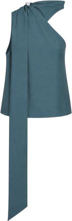 Giuseppe Di Morabito Draped One-Shoulder Top - Dames - Blouses - Blauw - S - Wol - Overhemden