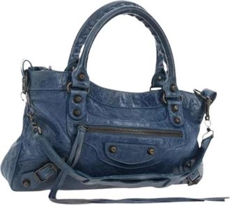 Balenciaga Pre-owned Vintage Hand Bag - Dames - Vintage Handtas - Blauw - ONE Size - Leer - Vintage