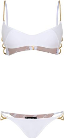 Amir Slama Bikini con dettaglio a catena - Bianco