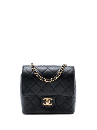 Chanel 2021-2025 Mini Square Classic Goatskin Single Flap crossbody bag - Black