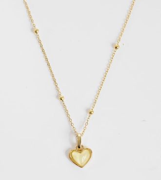 Abbott Lyon Collana con ciondolo a cuore in quarzo giallo placcata oro 18 carati