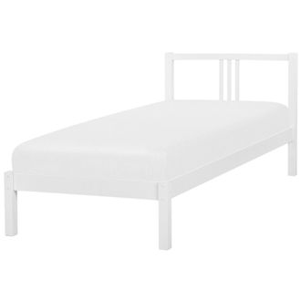 Beliani Beliani - Cama De Madera De Pino Blanca 90 X 200 Cm Con Somier Estilo Escandinavo Vannes