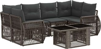 vidaXL Conjunto De Sof&aacute;s De Jard&iacute;n 7 Uds. Gris Y Gris Oscuro Vidaxl