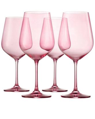 Godinger Set of 4 Sheer Red Wine Glasses