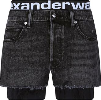 Alexander Wang Denim Shorts - Dames - Denim shorts - Grijs - W25 - Denim - Korte Broeken