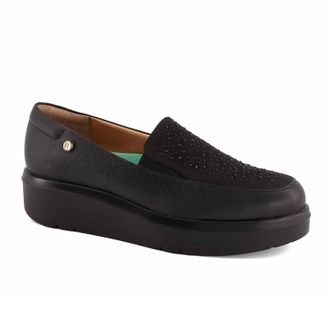 Andrea Womens High Platform Flat Shoes In Black