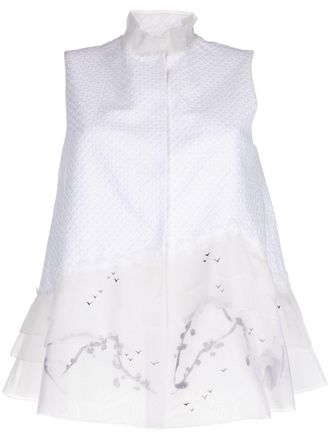 Shiatzy Chen Renascent Collection button-up vest - women - Polyester/Cotton - 42 - White