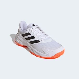 adidas Tennisschuh ADIDAS PERFORMANCE COURTJAM CONTROL 3 CLAY, Herren, Gr. 42,5, cloud wei&szlig;, core schwarz, lucid orange, Synthetik, Textil, Schuhe Tennisschu