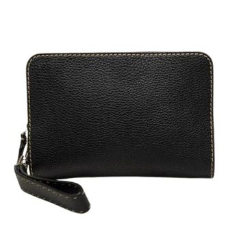 Fendi Pre-owned Selleria Leder Clutch Tas - Dames - Pre-owned - Zwart - Maat: ONE Size Leer