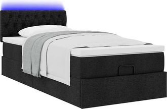 vidaXL Cama Otomana Con Colch&oacute;n Negra 90x200 Cm Tela Vidaxl