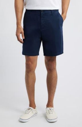Nordstrom Heron Flat Front Cotton Stretch Twill Chino Shorts in Navy Blazer at Nordstrom Rack, Size 32