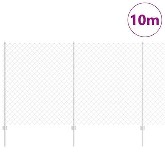 Berkfield Home Modern Chain Link Fence with 20 U Posts Silver 1.4x10 m Steel