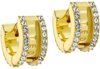 Ted Baker Rosie Crystal Roll Huggie Hoop Earrings in Gold Tone/Clear Crystal at Nordstrom