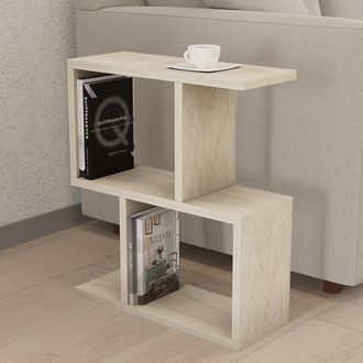 Dmora Mesa De Centro Tarzo, 2 Compartimentos, Rectangular, Tono M&aacute;rmol, 45x17x51h Cm Blanco M&aacute;rmol