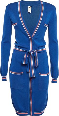 Elisabetta Franchi Cardigan con cintura - Blu