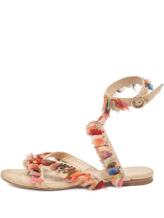 Chloé suede fringed sandals - Neutrals