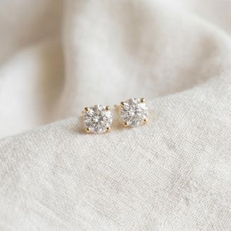 Pompeii3 3/4ct Diamond Studs 14K Yellow Gold