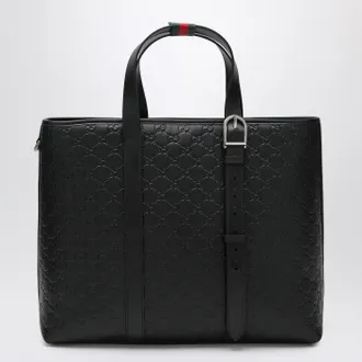Gucci Large black GG Emblem shopping bag
