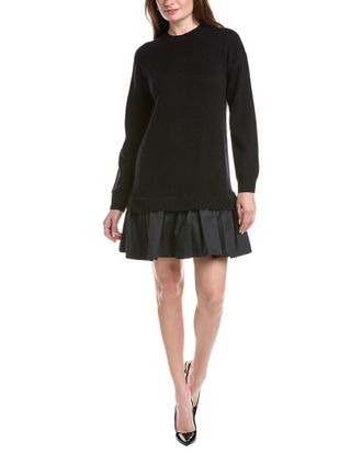 Naadam Premium Wool & Cashmere-Blend Mixed Media Mini Dress