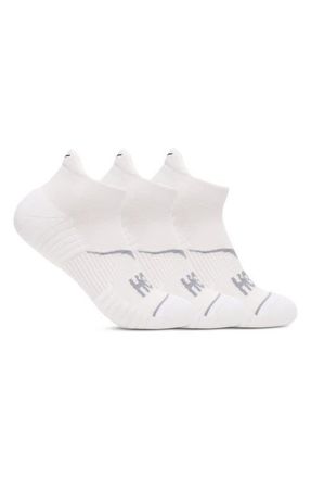 Hoka One One Run 3-Pack No-Show Socks in White /White /White at Nordstrom, Size Large