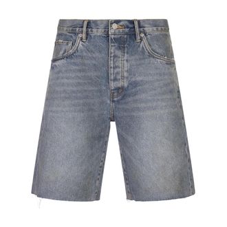 Purple Denim Shorts, male, Blue, Size: W32 Blue Cotton Trousers for Men